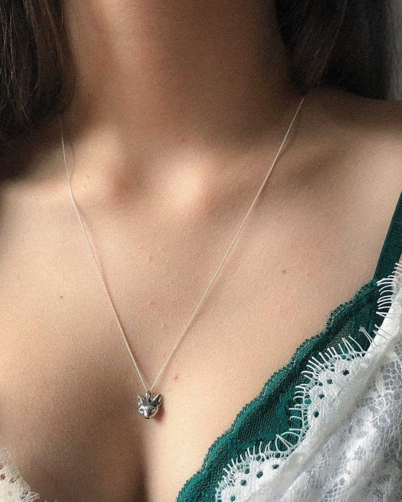 Cat pendant | Silver - Folklorika