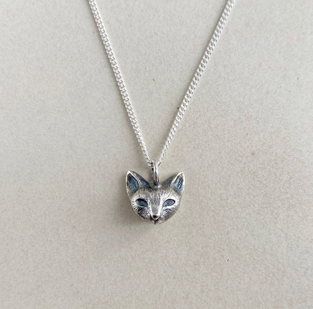 Cat pendant | Silver - Folklorika