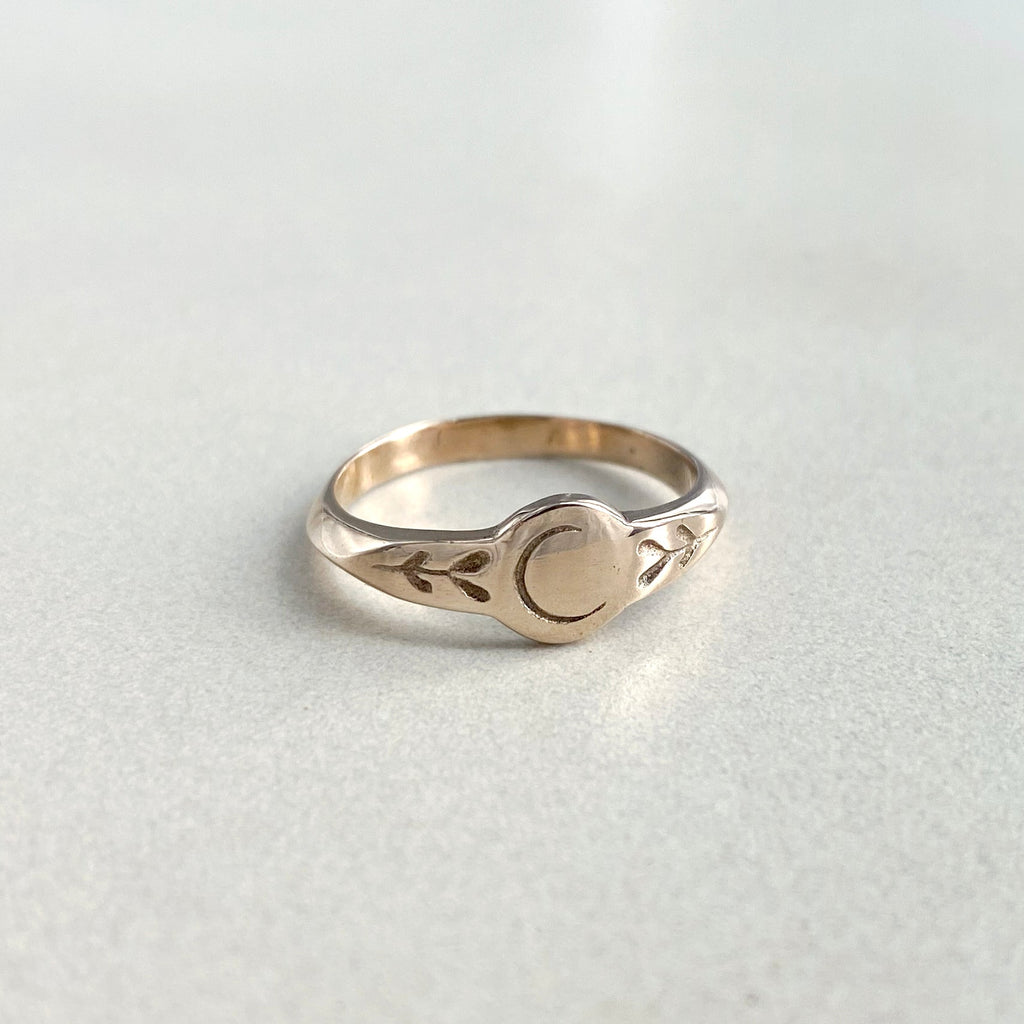 Folk Art ring with crescent moon - Folklorika