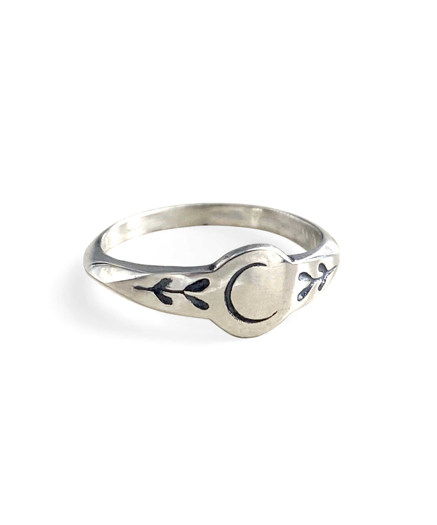 Folk Art ring with crescent moon - Folklorika