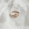 Folk Art ring with crescent moon | Gold - Folklorika