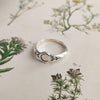 Folk Art ring with crescent moon | Silver - Folklorika