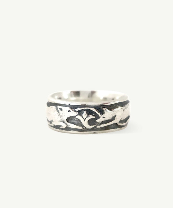‘Jackal & Wolf’ Folktale ring | Silver - Folklorika
