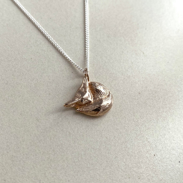 Sleeping Fennec Pendant | Bronze - Folklorika