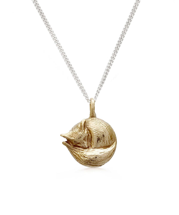 Sleeping Fox pendant | Bronze - Folklorika