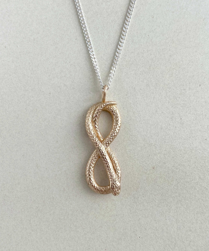 Snake Infinity pendant | Bronze - Folklorika