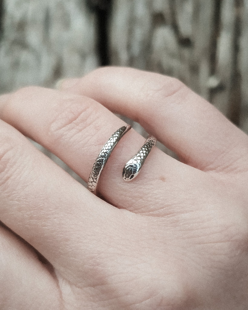 Snake wrap ring | Silver - Folklorika